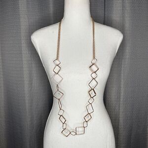 PAPARAZZI BACKED INTO A CORNER NECKLACE GOLDTONE SQUARES